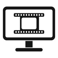 vetor de ícone de monitor de filme simples. vídeo de cinema