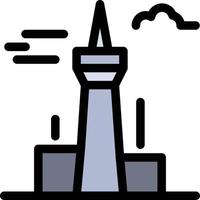 arquitetura e edifícios da cidade canadá torre marco modelo de banner de ícone de vetor de cor plana