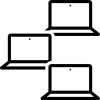 ícone de linha para laptops vetor