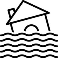 ícone de linha para inundação vetor