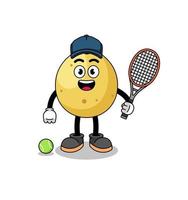 ilustração de langsat como jogador de tênis vetor