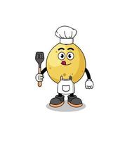 ilustração de mascote do chef langsat vetor