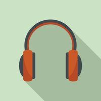 vetor plano de ícone de fone de ouvido podcast. fone de ouvido microfone