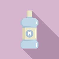 vetor plana de ícone de garrafa de enxaguatório bucal. produto odontológico