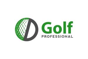 letra o para modelo de vetor de design de logotipo de golfe, rótulo vetorial de golfe, logotipo de campeonato de golfe, ilustração, ícone criativo, conceito de design