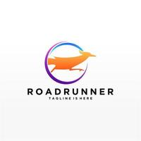 pássaro roadrunner abstrato mínimo geométrico simples silhueta de modelo de ícone de design de logotipo isolada com fundo branco vetor