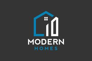 design de logotipo de i em vetor para construção, casa, imóveis, construção, propriedade. modelo de design de logotipo profissional na moda mínimo incrível.