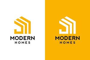 design de logotipo de j em vetor para construção, casa, imóveis, construção, propriedade. modelo de design de logotipo profissional na moda mínimo incrível em fundo duplo.