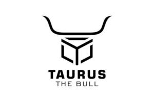logotipo da letra y, logotipo do touro, logotipo da cabeça do touro, elemento de modelo de design do logotipo do monograma vetor