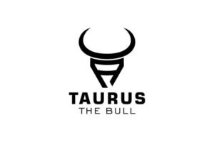 letra um logotipo, logotipo de touro, logotipo de cabeça de touro, elemento de modelo de design de logotipo de monograma vetor