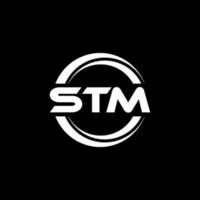 design de logotipo de carta stm na ilustração. logotipo vetorial, desenhos de caligrafia para logotipo, pôster, convite, etc. vetor