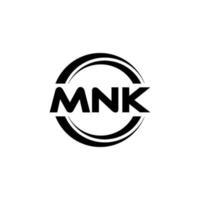 design de logotipo de carta mnk na ilustração. logotipo vetorial, desenhos de caligrafia para logotipo, pôster, convite, etc. vetor