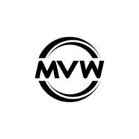 design de logotipo de carta mvw na ilustração. logotipo vetorial, desenhos de caligrafia para logotipo, pôster, convite, etc. vetor