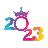 2023 design de logotipo de feliz ano novo. modelo de design de número de 2023. coleção de símbolos de feliz ano novo de 2023 vetor