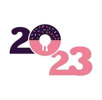 2023 design de logotipo de feliz ano novo. modelo de design de número de 2023. coleção de símbolos de feliz ano novo de 2023 vetor