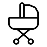 vetor de contorno de ícone de carrinho de bebê. educação infantil
