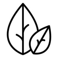 vetor de contorno de ícone de orégano botânico. folha de erva