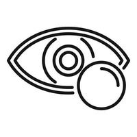 vetor de contorno de ícone de olho de visão. médico ótico