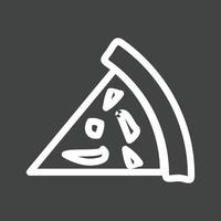 fatia de ícone invertido de linha de pizza vetor
