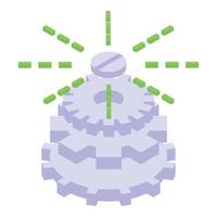 vetor isométrico do ícone da concentração da engrenagem. equilíbrio mental