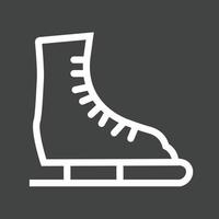 ícone invertido de linha de sapato de patinação no gelo vetor