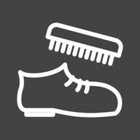 ícone invertido da linha de polimento de sapatos vetor