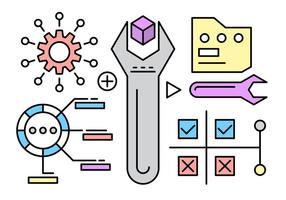 Elementos vetoriais lineares infográficos gratuitos vetor
