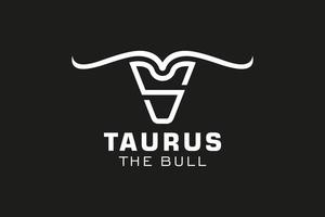 logotipo da letra s, logotipo do touro, logotipo da cabeça do touro, elemento de modelo de design do logotipo do monograma vetor