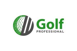 letra w para modelo de vetor de design de logotipo de golfe, rótulo vetorial de golfe, logotipo de campeonato de golfe, ilustração, ícone criativo, conceito de design