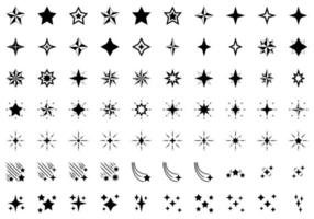 conjunto de ícones semi sólidos estrela. ícone de estrela. vetor