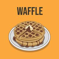 ilustração vetorial de waffles, sobremesa, comida assada, padaria vetor