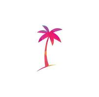 praia tropical e design de logotipo de palmeira. design criativo de logotipo de vetor de palmeira simples