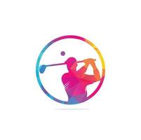 logotipo de golfe swing abstrato e acertar a bola, modelo de vetor de logotipo de campo de golfe, logotipo de golfe, logotipo de campo de golfe