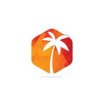 praia tropical e design de logotipo de palmeira. design criativo de logotipo de vetor de palmeira simples