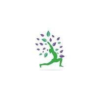 estoque de design de logotipo de ioga. meditação humana em ilustração vetorial de flor de lótus. modelo de design de logotipo de ioga. ícone de cosméticos e logotipo do spa. vetor de pose de ioga