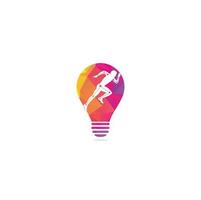 tratamento de fisioterapia bulbo forma conceito logotipo modelo vetor com corrida de pessoas. saúde de vetor colorido. logotipo da clínica de fisioterapia. logotipo de fisioterapia
