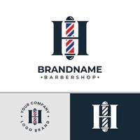 logotipo da barbearia letra h, adequado para qualquer negócio relacionado à barbearia com inicial h. vetor