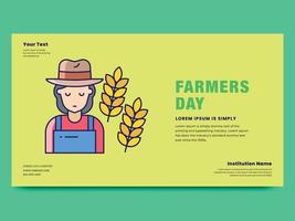 modelo de banner de design de pôster do dia dos fazendeiros, design plano de ilustração vetorial vetor