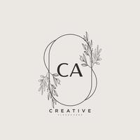 arte do logotipo inicial do vetor de beleza ca, logotipo de caligrafia da assinatura inicial, casamento, moda, joalheria, boutique, floral e botânico com modelo criativo para qualquer empresa ou negócio.