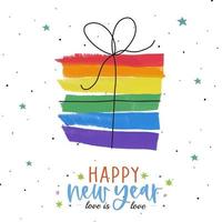 presente nas cores do arco-íris, minimalismo, lgbt, feliz ano novo, amor é amor vetor