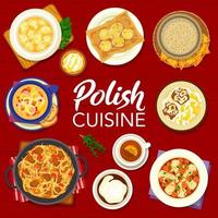 capa de vetor de menu de pratos de restaurante de cozinha polonesa