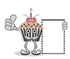 ilustração de banner de cupcake vetor