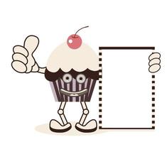 ilustração de banner de cupcake vetor