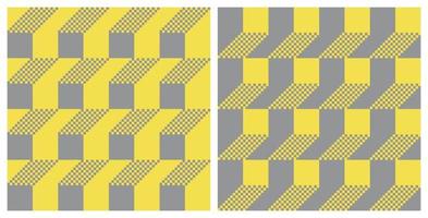 padrão quadriculado cinza amarelo sem costura fundo abstrato vetor
