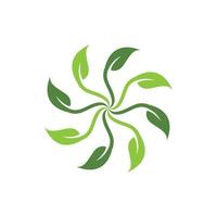 logotipos da ecologia de folhas verdes vetor