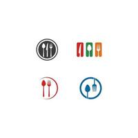 garfo faca colher para restaurante e modelo de logotipo de comida ilustração do ícone do vetor