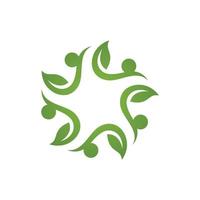 logotipos da ecologia de folhas verdes vetor