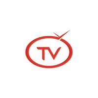 ilustração de ícone plano de design de logotipo de tv vetor