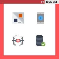 4 conceito de ícone plano para sites móveis e aplicativos de aplicativo de engenharia cruzada para baixo elementos de design de vetores editáveis gen