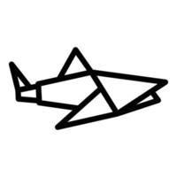 vetor de contorno de ícone de pássaro de origami. animal geométrico